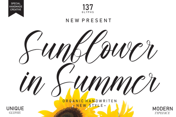 Sunflower in Summer: A Handwritten Font for Digital Design